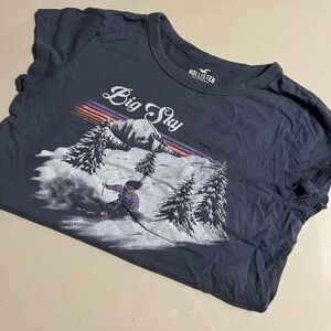 Hollister Navy Big Sky Ski Tee